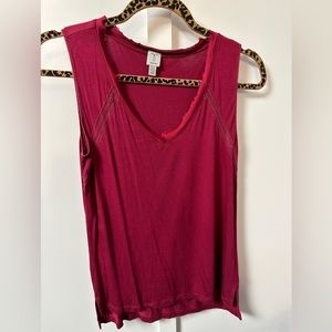 Tristan sleeveless rose colour blouse.